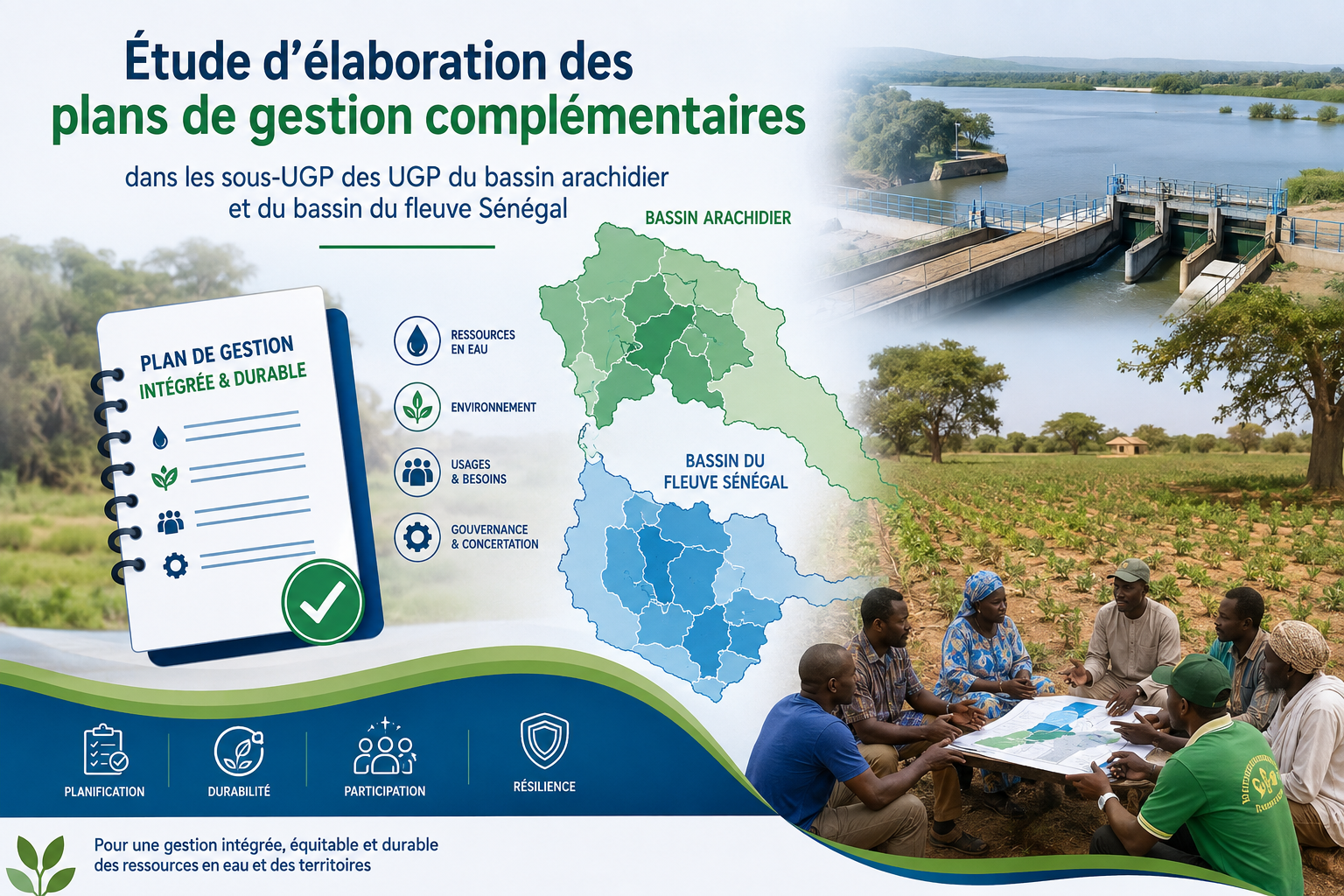 Lire la suite à propos de l’article Étude d’élaboration des plans de gestion complémentaires dans les sous-UGP des UGP du bassin arachidier et du bassin du fleuve Sénégal (Financement BAD).